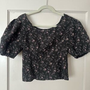 Rebecca Taylor Floral Puff Sleeve Top